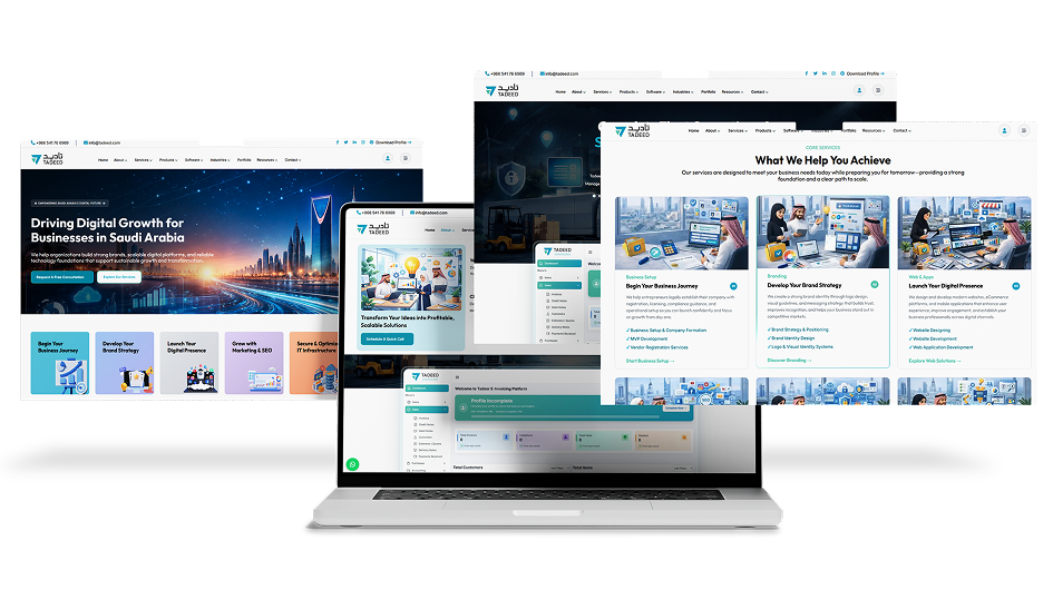 Othman Sharidah Contracting digital product portfolio screens